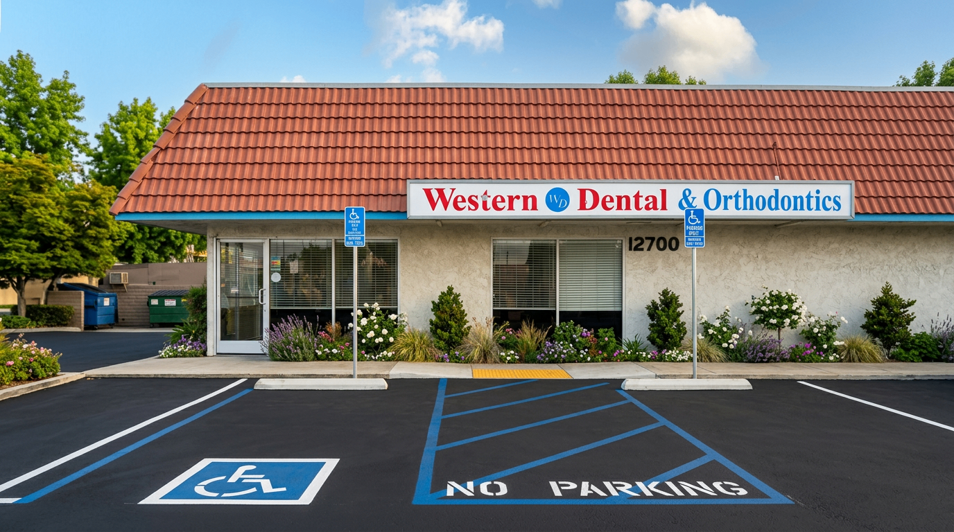 After: the dental office storefront professionally enhanced